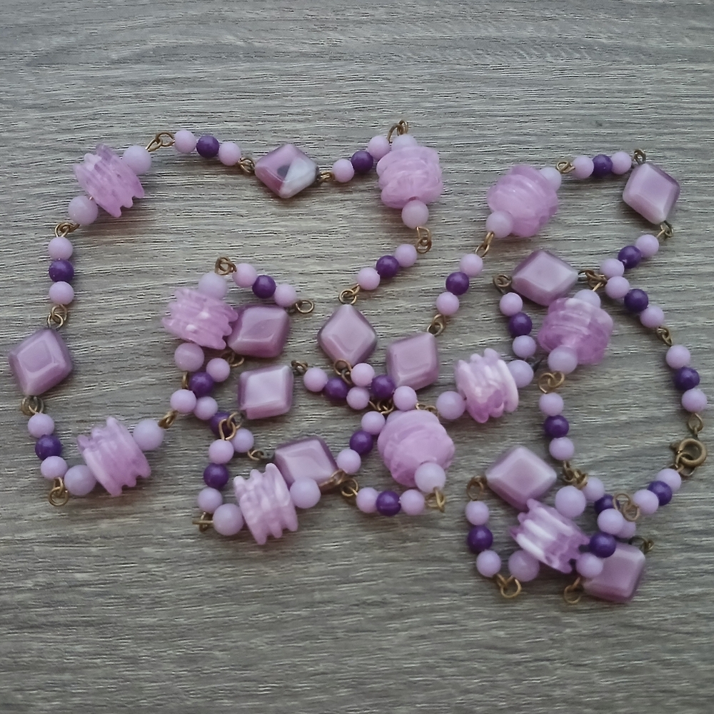 Vintage Beaded Long Wrap Necklace